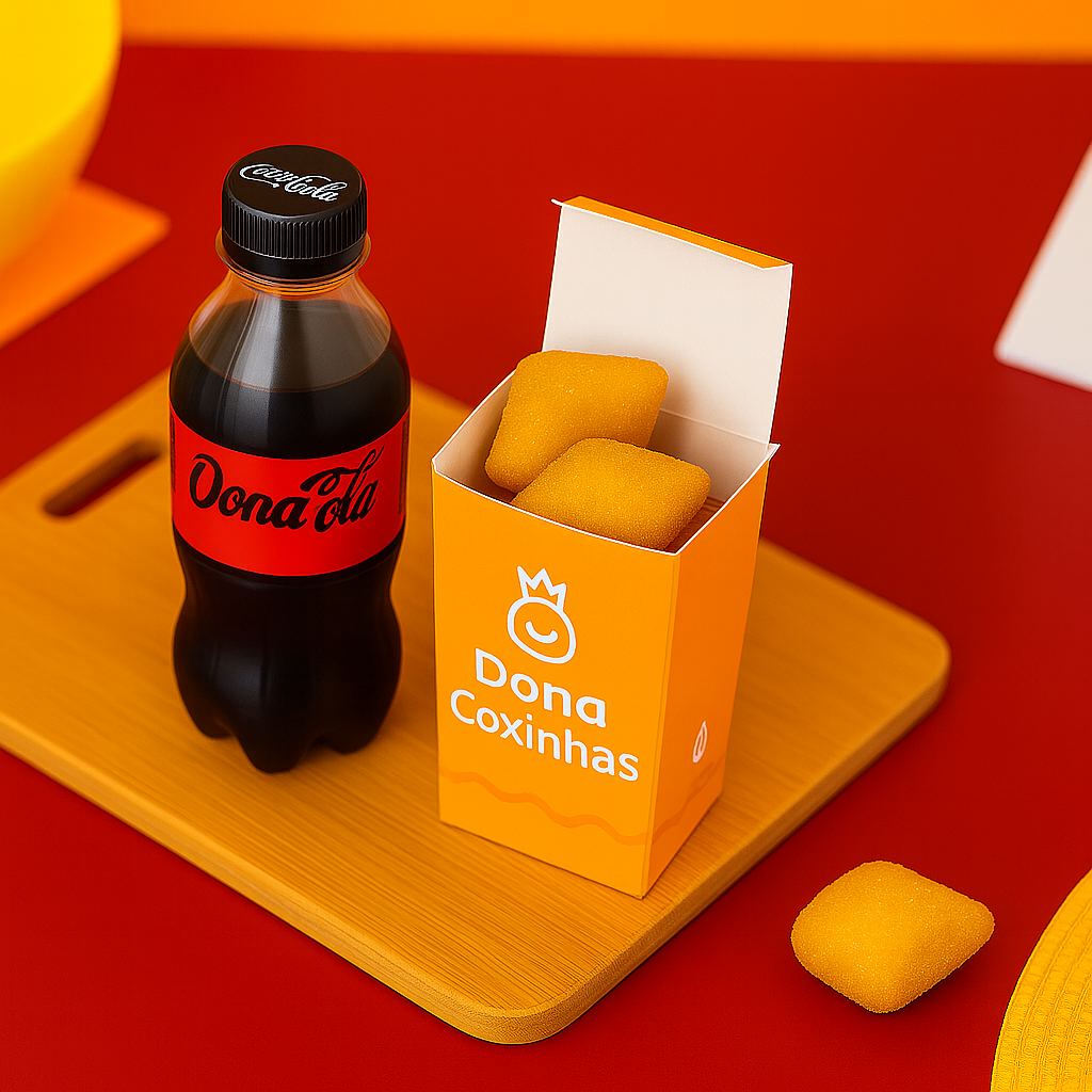10 Mini Salgadinhos + Coca Mini